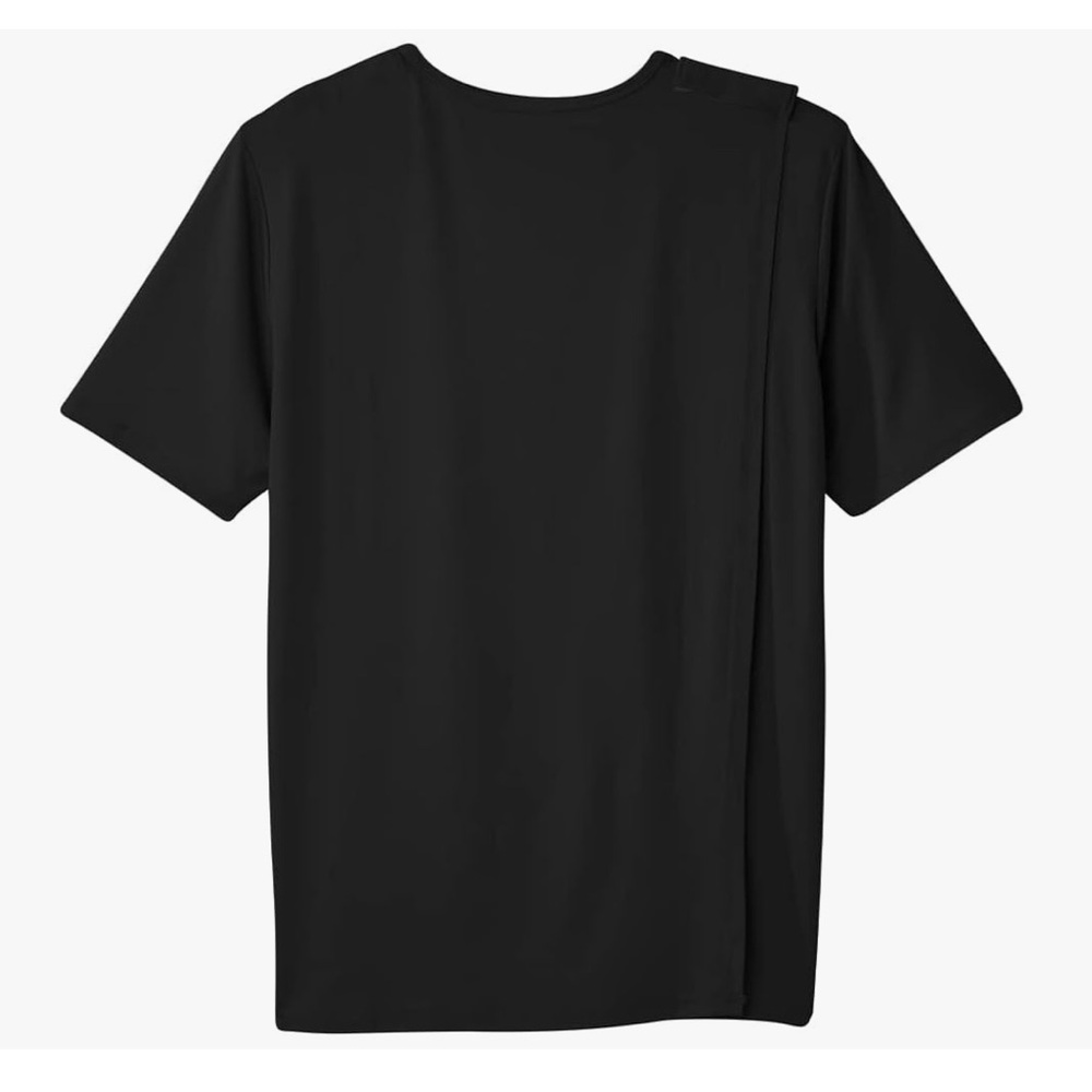 NWT Men’s Silverts Surgery Recovery Black Shirt Sz Medium Tear Away Short Sleeve